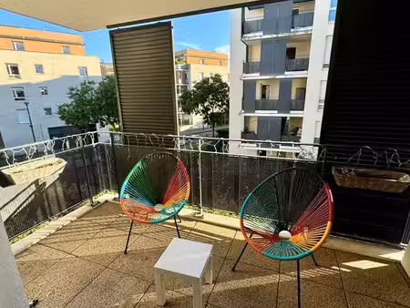 location meublé t2 avec balcon  cave et garage