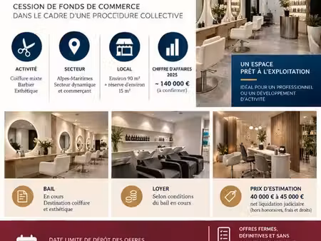 salon de coiffure 90 m² antibes