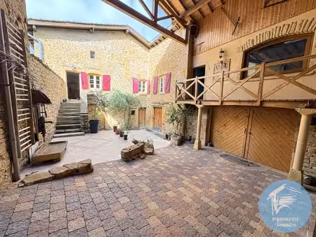 maison de village + cour  jardin et garage