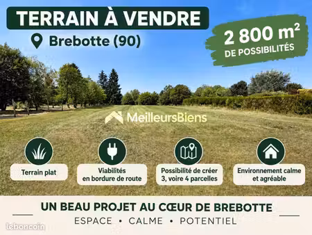 terrain 2 800 m² brebotte