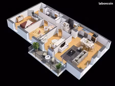 vends appartement t4 de 77m² - meudon-la-forêt