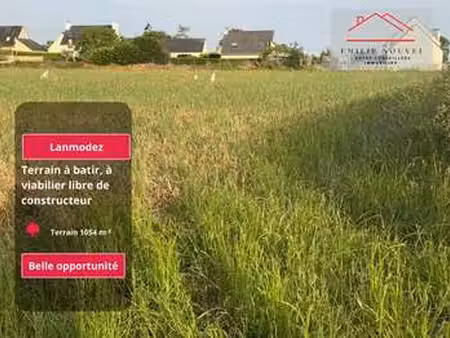 vente terrain à lanmodez (22610) : à vendre / 1054m² lanmodez