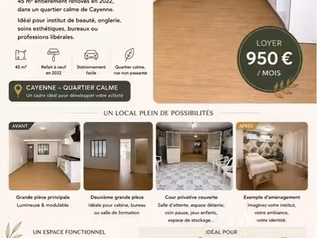 local professionnel haut de gamme 45 m² – idéal salon de beauté / professions libérales