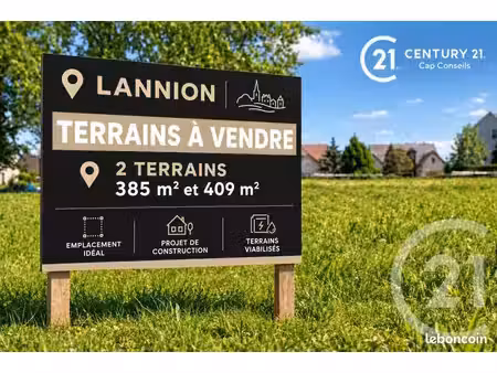 terrain 385 m² lannion