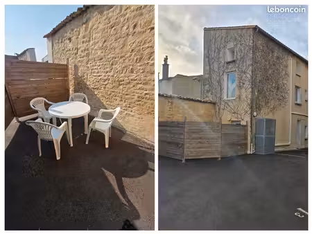 maison t3 meublée cv avec place de parking et courette