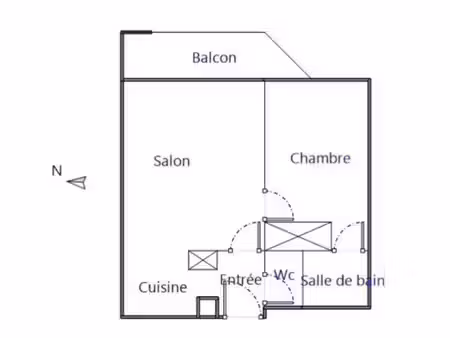 appartement à louer - 2 pièces - 38m²