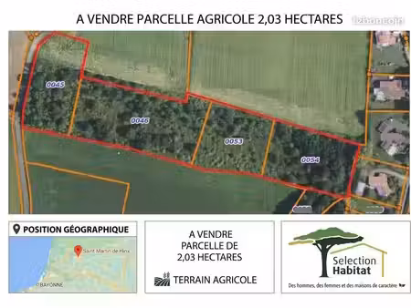 terrain 20340 m² saint martin de hinx