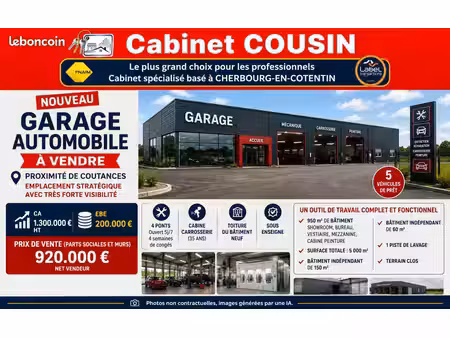 fonds de commerce autos 950 m²
