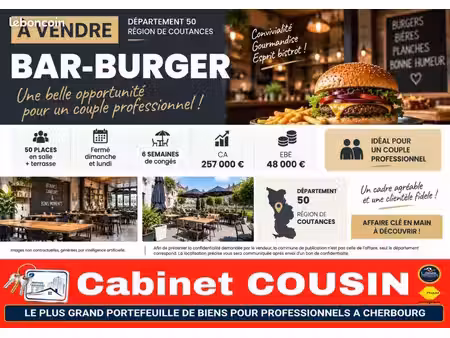 fonds de commerce bar  brasserie coutances