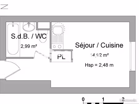 appartement 1 pièce 17 m²