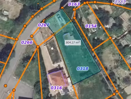 terrain constructible 800m2 vue exceptionnel