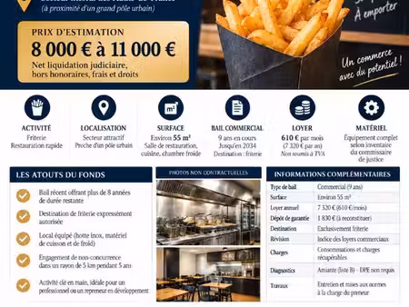 fonds de commerce 55 m² dunkerque