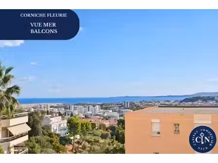 3 pièces 65 m² - vue mer - corniche fleurie