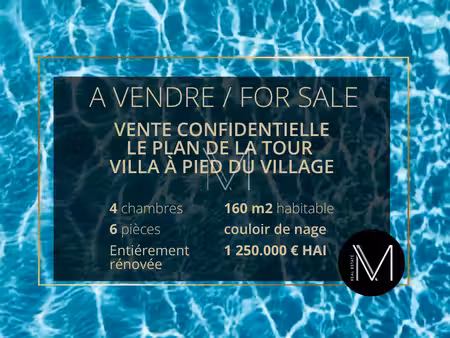 villa de plain pied avec piscine et jardin a pied du village