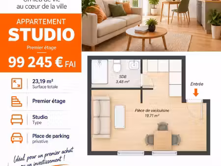 morlaix – studio neuf  idéal premier achat ou investissement