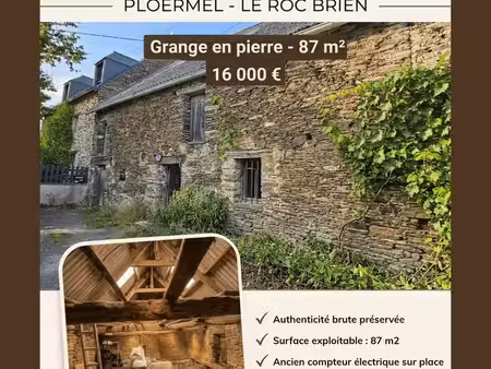? opportunité à ploërmel : ancienne grange en pierre de 87 m2 à rénover