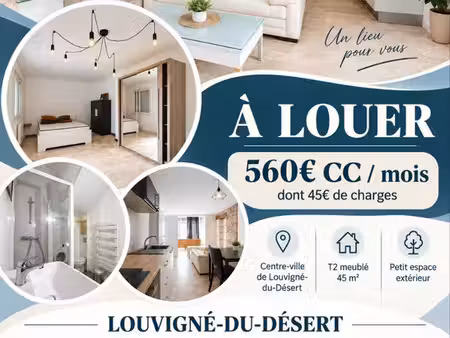 t2 meublé 45 m² – centre de louvigné-du-désert – extérieur – 560 cc