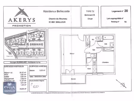 location appartement 2 pièces 49m² nailloux 31560