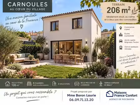vente maison neuve 5 pièces 120 m² à carnoules (83660)  350 000 €