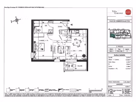 à louer t2 neuf de 45 28 m² avec balcon -bonchamp-lès-laval