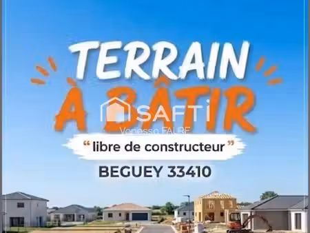 vente terrain 396 m² béguey (33410)