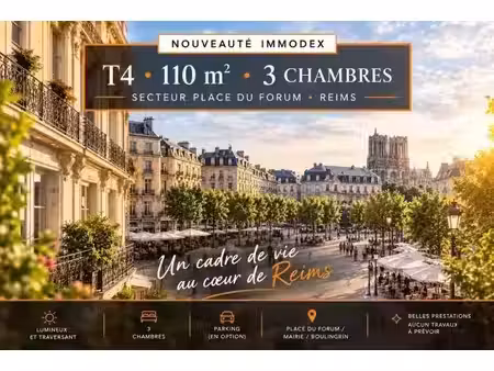 vente appartement 4 pièces 110 m² reims (51100)