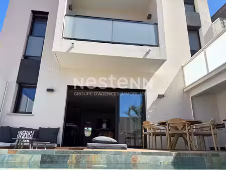 canet en roussillon - a vendre villa contemporaine vue mer de 4 pièces avec jardin piscine
