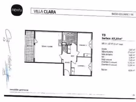 location appartement 3 pièces à basse-goulaine (44115) : à louer 3 pièces / 67m² basse-gou