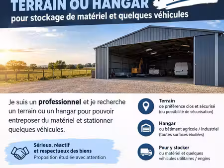 recherche terrain ou hangar