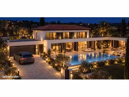 pusignan – terrain 5 482 m² – permis purgé – maison contemporaine 220 m² + piscine
