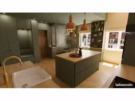 lons-le-saunier – 12 place bichat appartement 3 pièces – 56 m² – 2 chambres – entièrement 