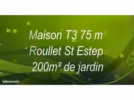 maison 2ch 75m² + jardin avec terrasse. maison climatisée et chauffée par pompe a chaleur