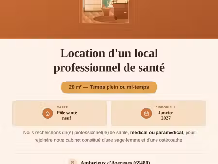offre de collaboration / location de cabinet médical ou paramédical — ambérieux-d'azergues