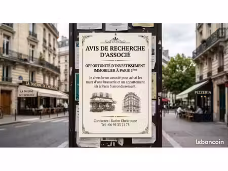 avis de recherche d’associé d’achat des murs
