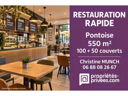 pontoise - 550 m² - restauration rapide   snack  sandwicherie restauration boulangere