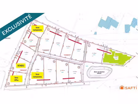 terrain de 866 m² viabilisée (lot 1) – le puy