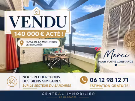 vente appartement 3 pièces 48m2 le barcarès 66420 - 140000 € - surface privée