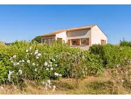 uzes 4km  village toutes commodités : maison avec grand terrain  garage double et vue domi