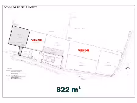 vente terrain 822 m² gauriaguet (33240)