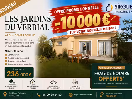 vente maison 3 pièces 65 m² albi (81000)