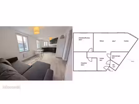 t3 entièrement rénové - 55m2 - meublé - a pied : 9 mn gare - 1 mn avenue grammont - dispo 