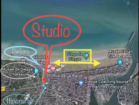 studio dieppe centre historique proche plage et château