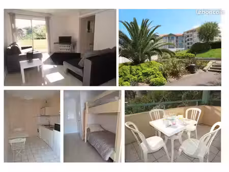 loue a l'annee hyper centre biarritz t1bis meublé de 39 50m² avec terrasse  parking et cel