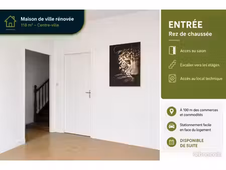 maison de ville rénovée – 118 m² – centre la chapelle-saint-laurent
