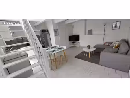 maison de ville duplex t2 meublé 44 m2 sans vis à vis - calme absolu - zéro bruit
