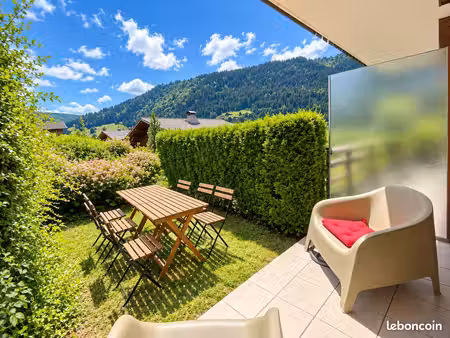 la clusaz 2p jardin privatif + garage+cave  vue aravis