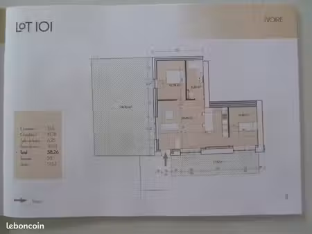 appartement 3 pièces 56 m²