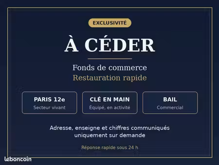 fonds commerce à céder