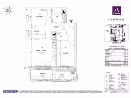 appartement 3 pièces 63 m²