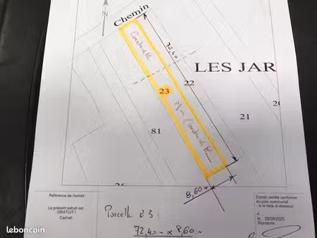 terrain non constructible 622 m2